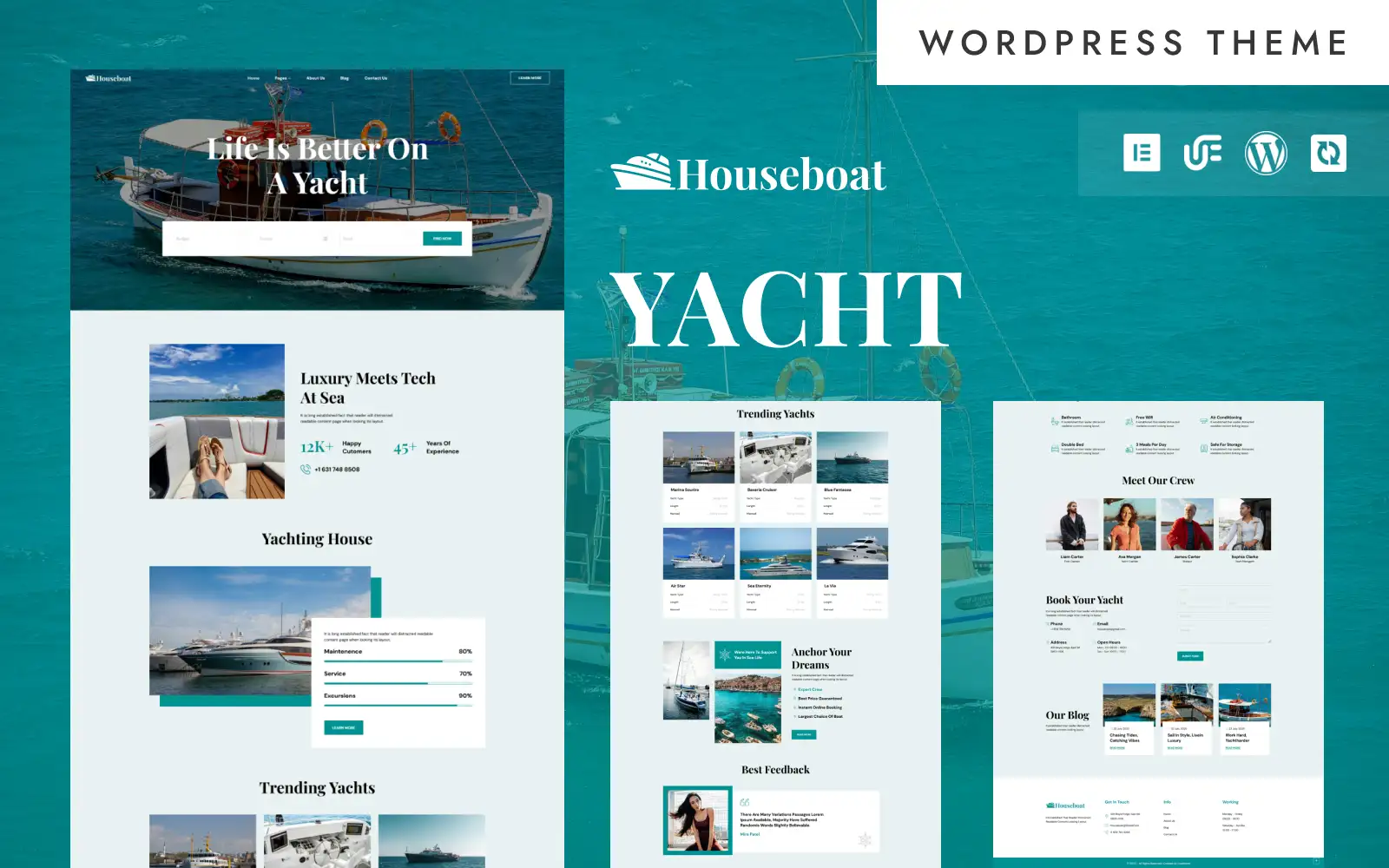 Houseboat – Yacht Cruise & Luxury Boat WordPress Elementor Theme WordPress Theme