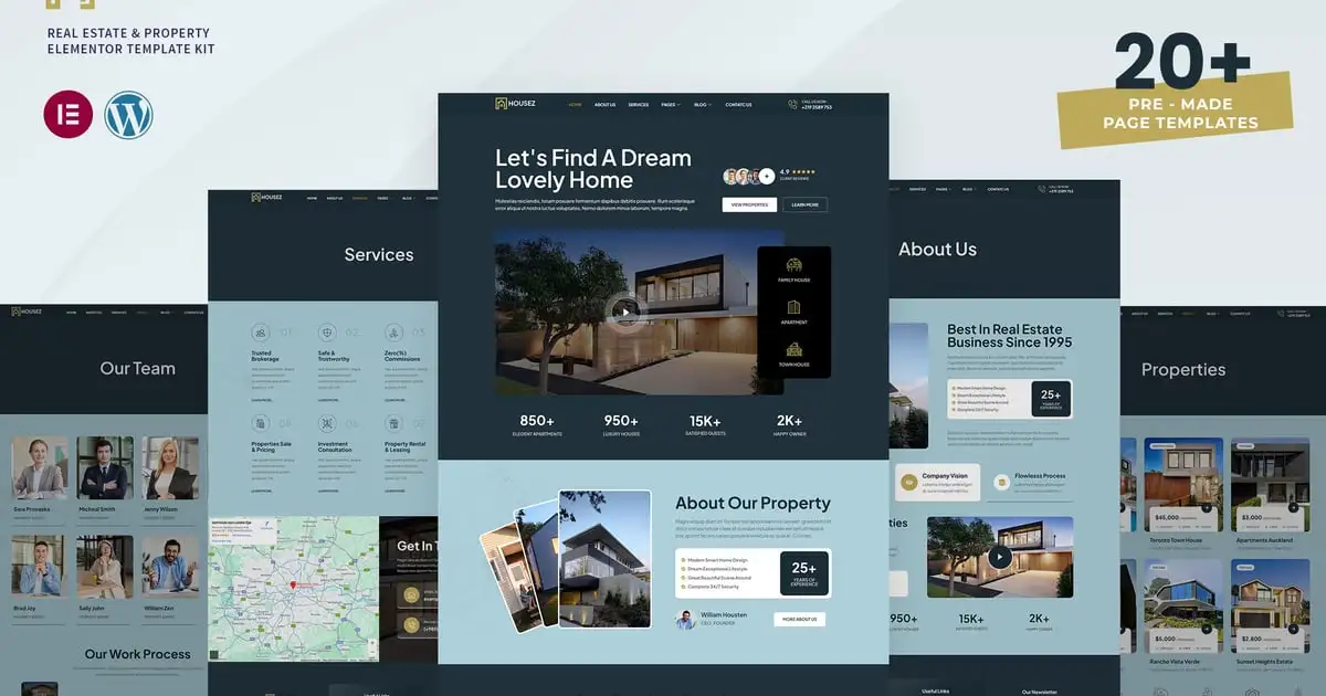 Housez – Real Estate & Property Elementor Template Kit