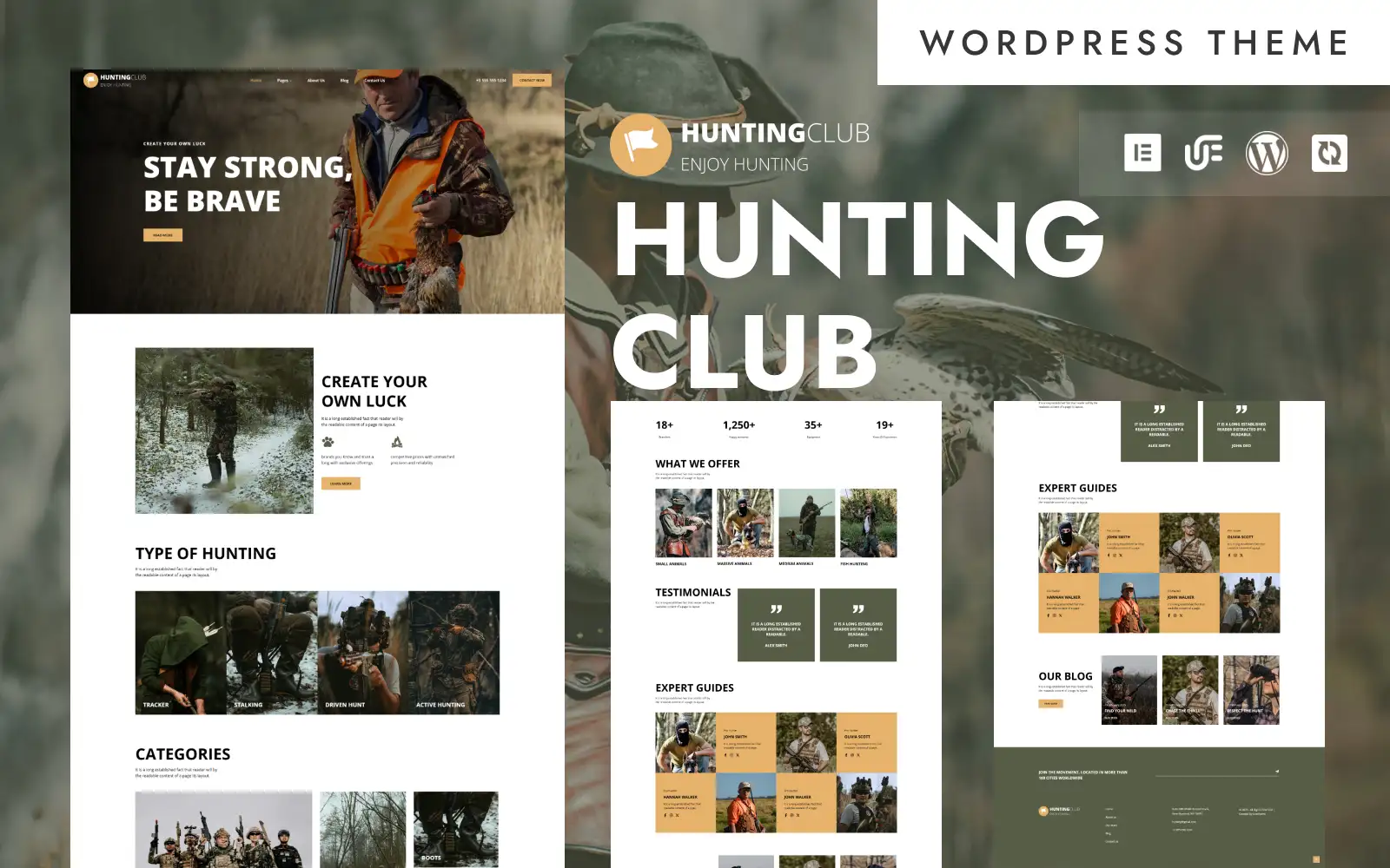 Hunting club – Outdoor Adventures & Survival Gear WordPress Elementor Theme WordPress Theme