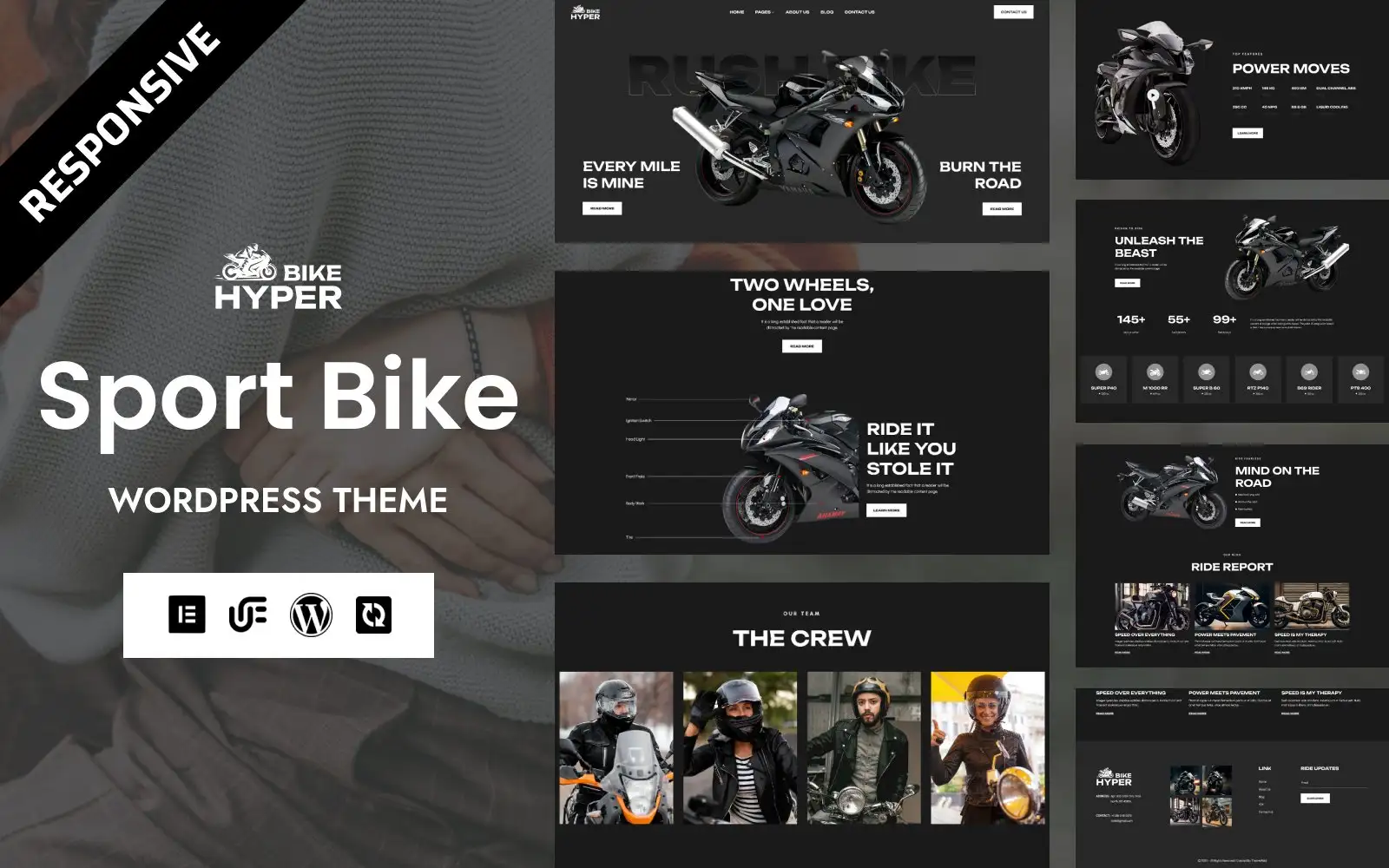 Hyperbike – Sport Bike & Biker Club WordPress Elementor Theme WordPress Theme