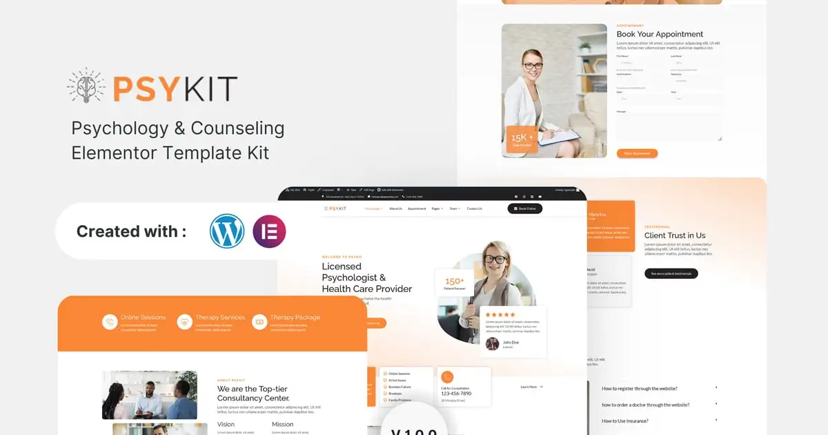 Psykit – Psychology & Counseling Elementor Template Kit
