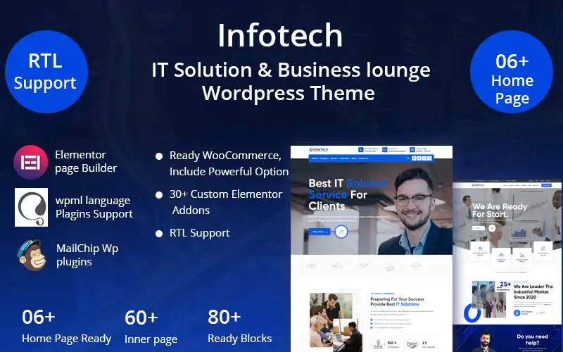 Infotech – IT Solution & Business lounge WordPress Theme