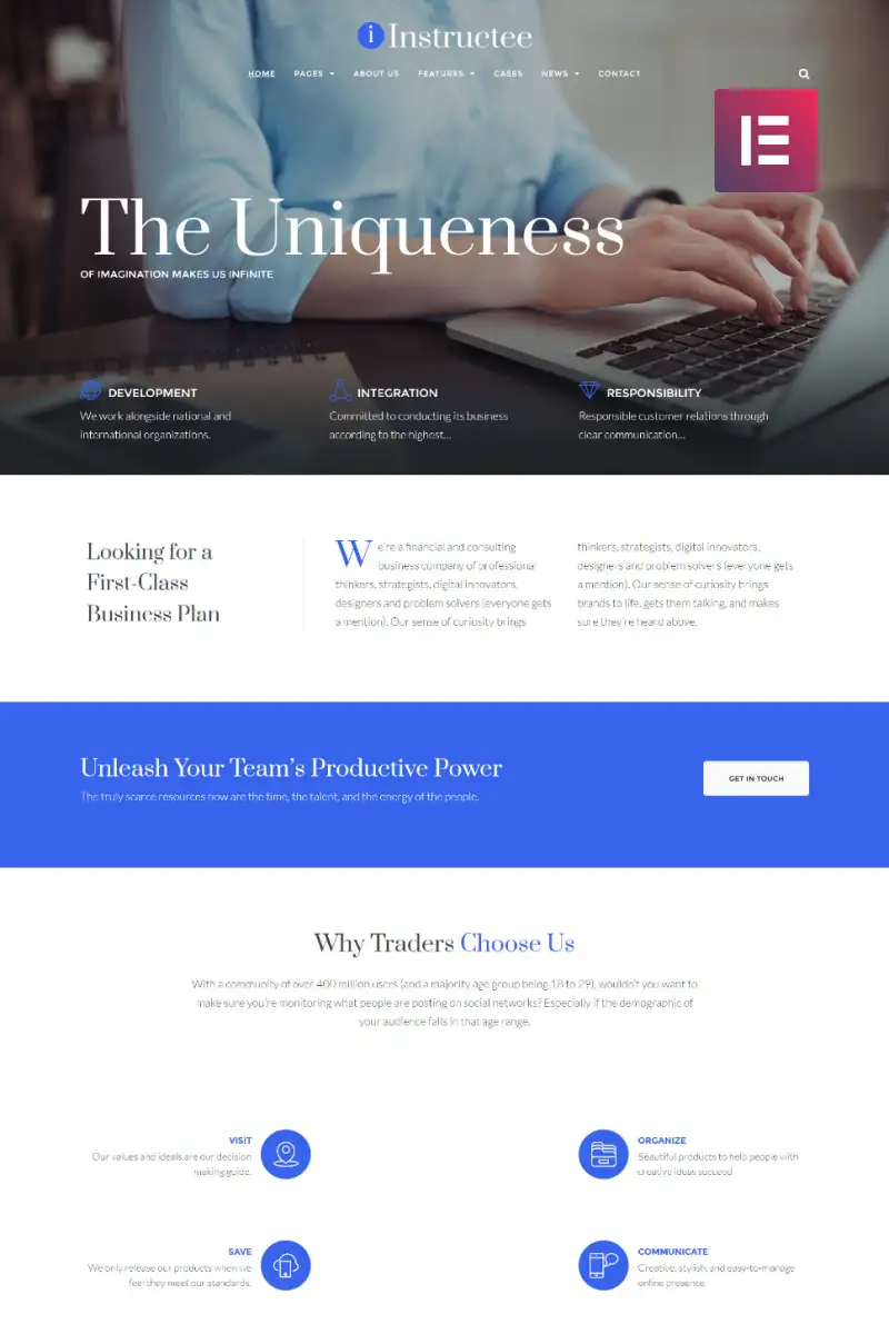 Instructee – Consulting Services WordPress Elementor Theme WordPress Theme
