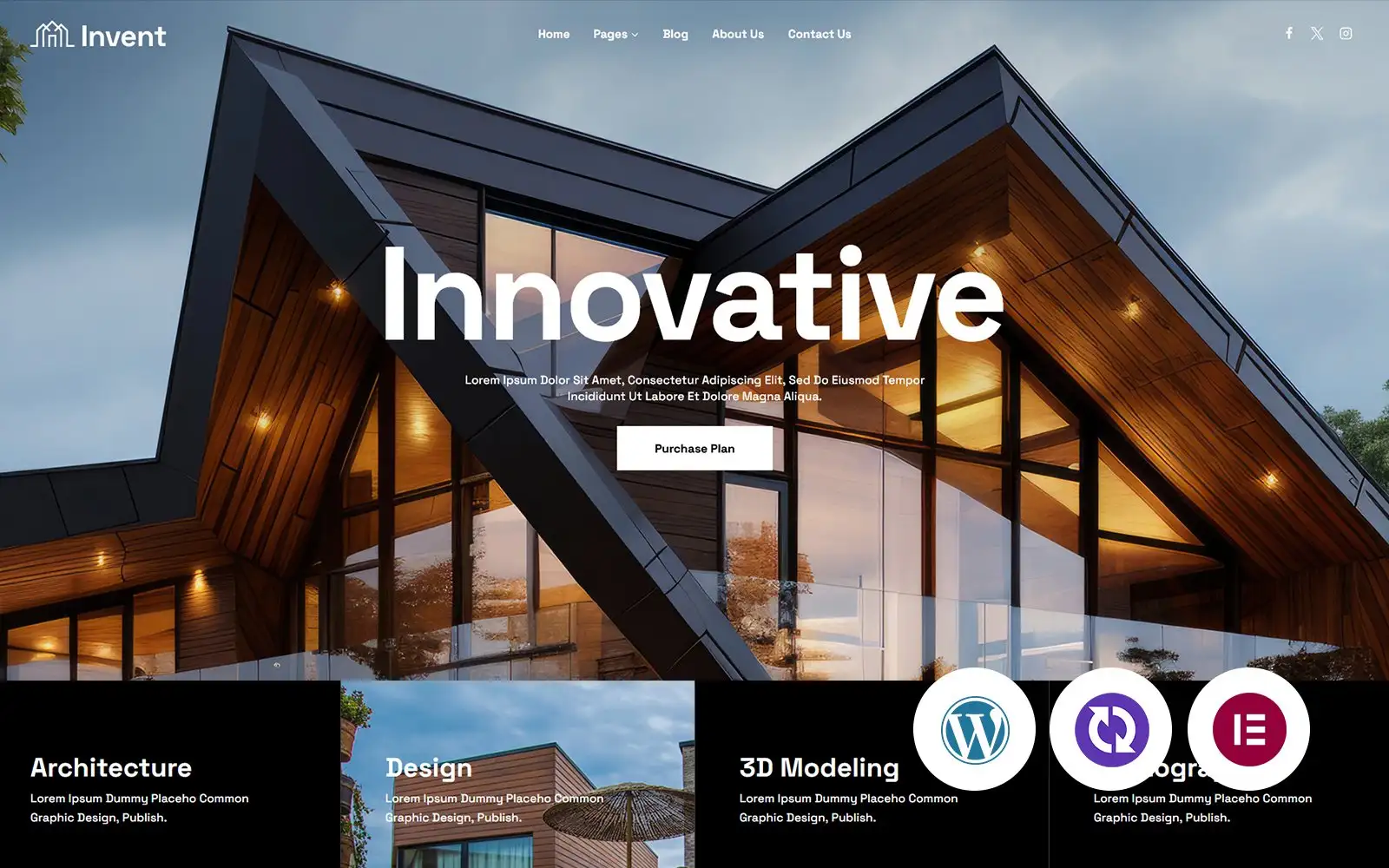 Invent – Interior Design And Furniture WordPress CMS Elementor Template WordPress Theme