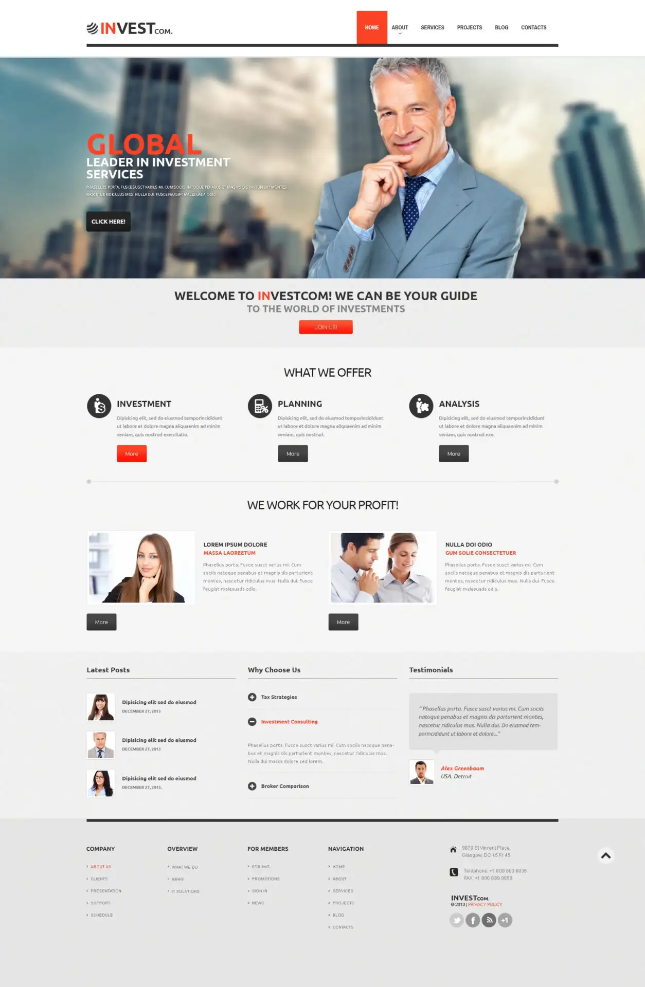 Investment Company Responsive WordPress Theme
