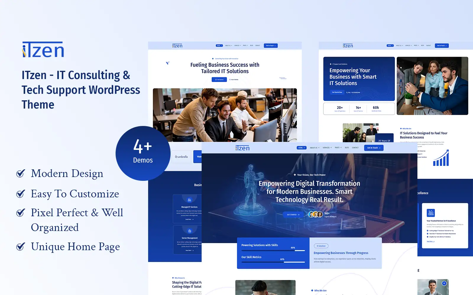 Itzen – Smart IT Solutions And Technology Services WordPress Theme.