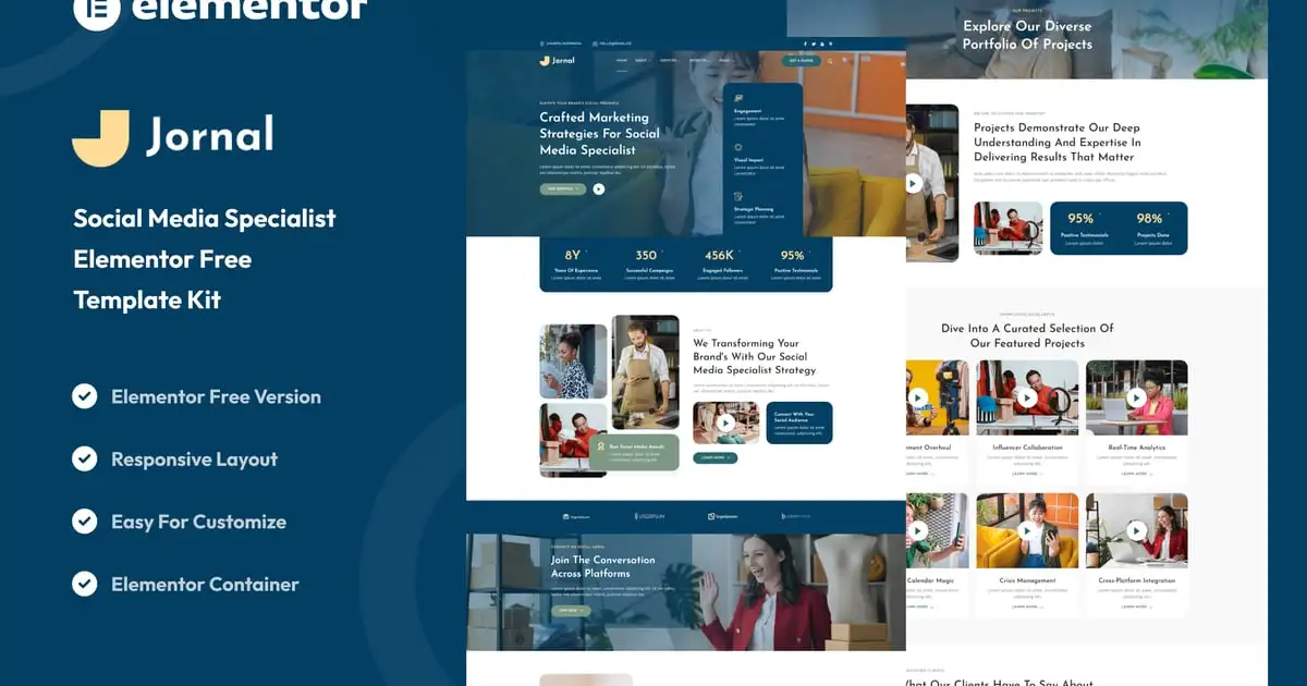 Jornal – Social Media Specialist Elementor Template Kit