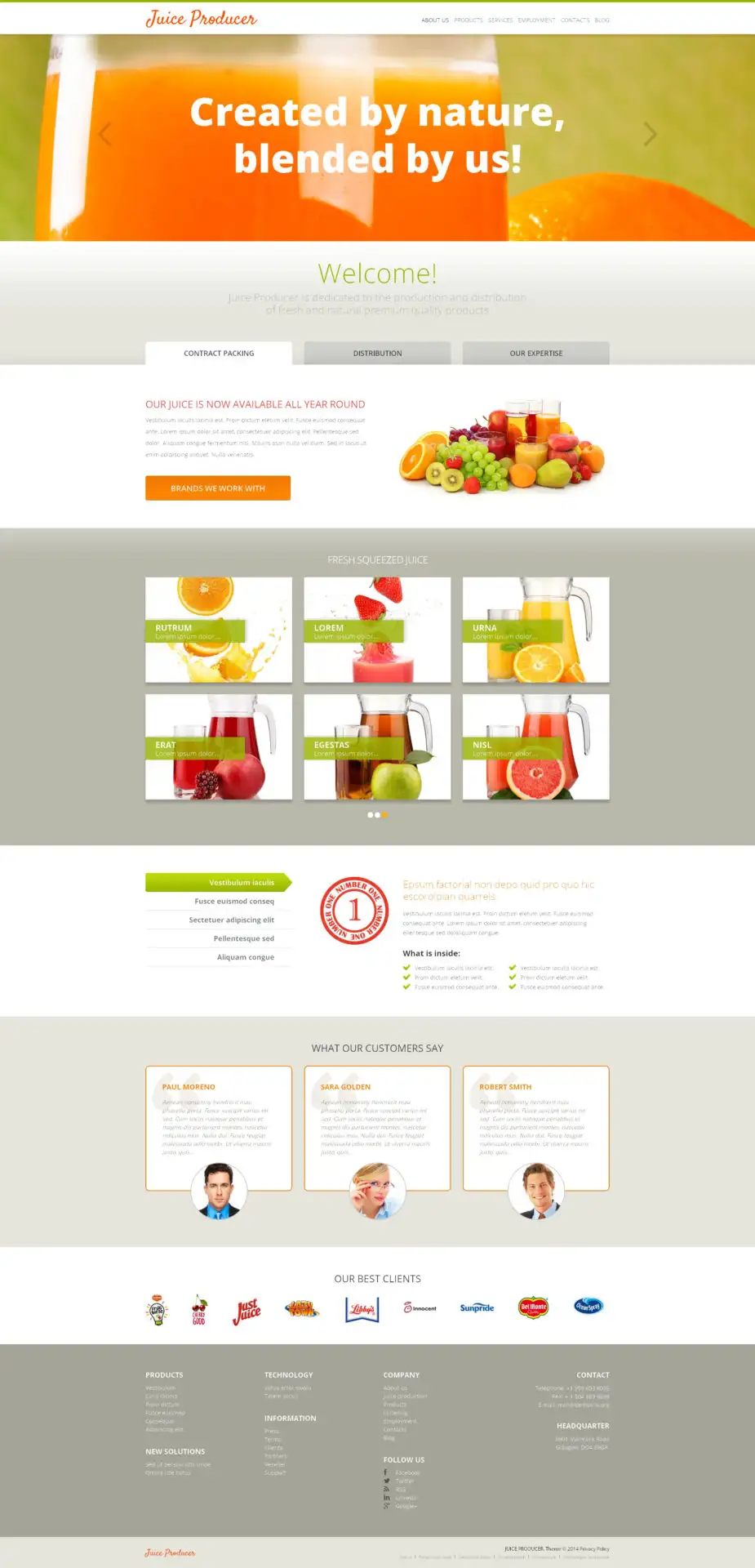 Juice Manufacturer WordPress Theme