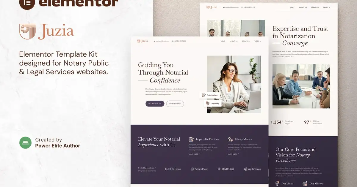 Juzia – Notary Public & Legal Services Elementor Template Kit