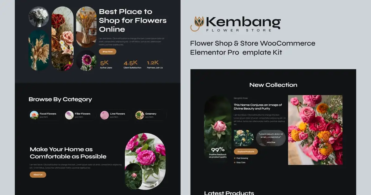 Kembang – Flower Shop & Store WooCommerce Elementor Pro Template Kit