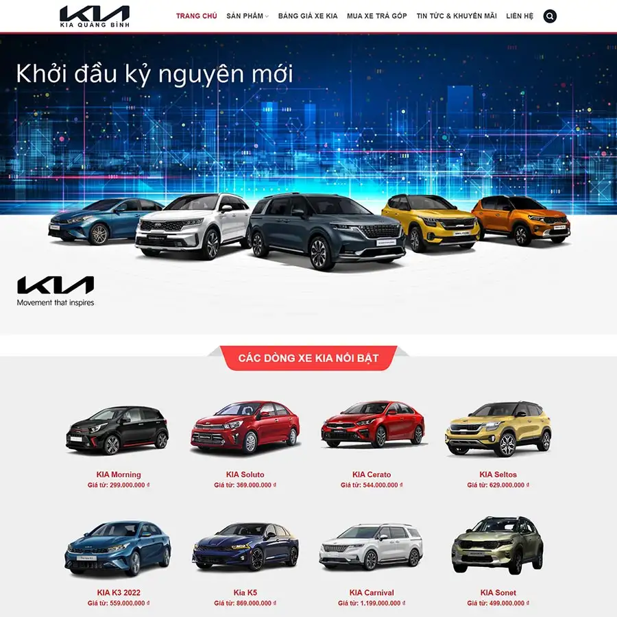 Theme WordPress bán ô tô KIA