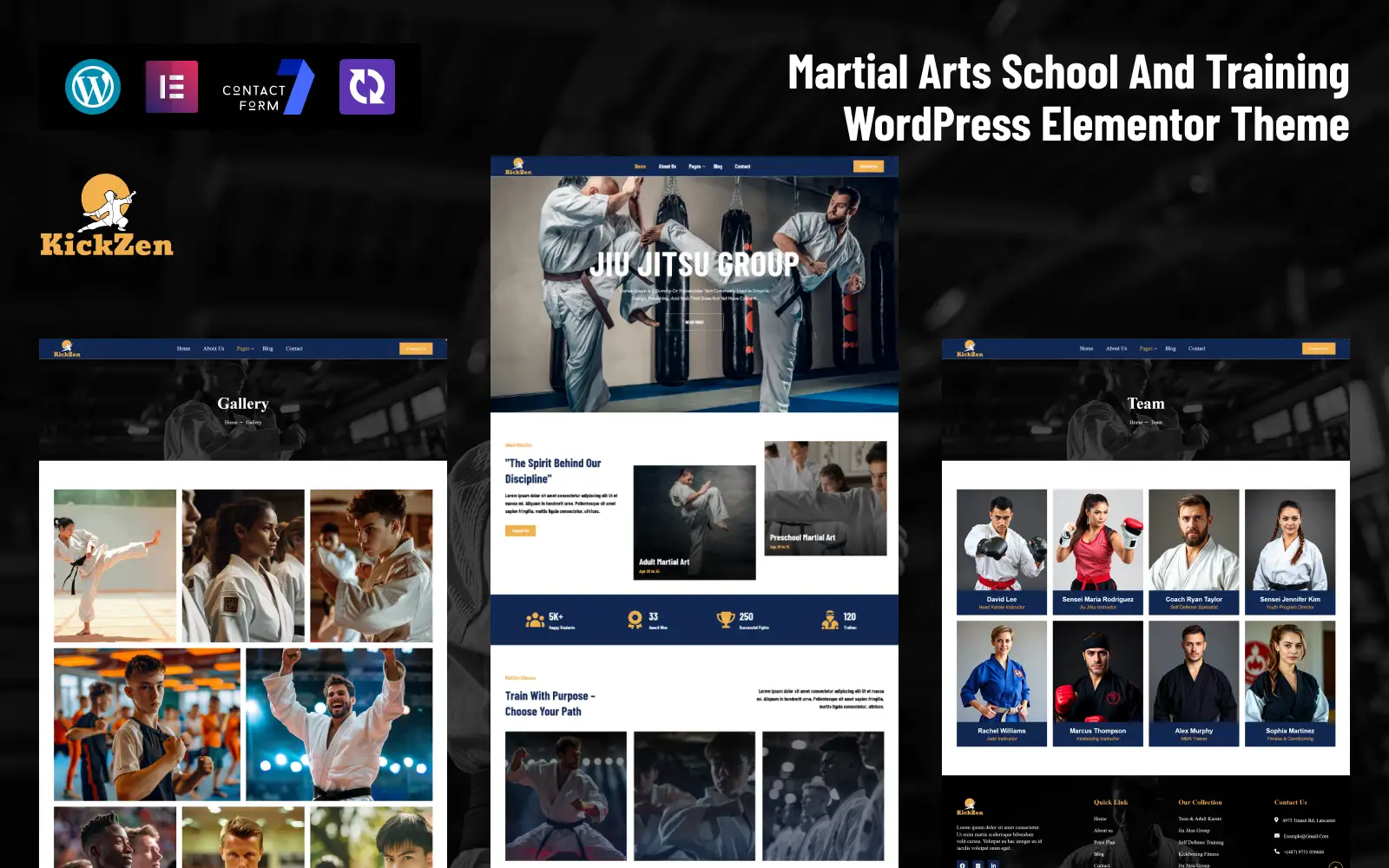 KickZen – Martial Arts School And Training Multipurpose WordPress Elementor Theme WordPress Theme