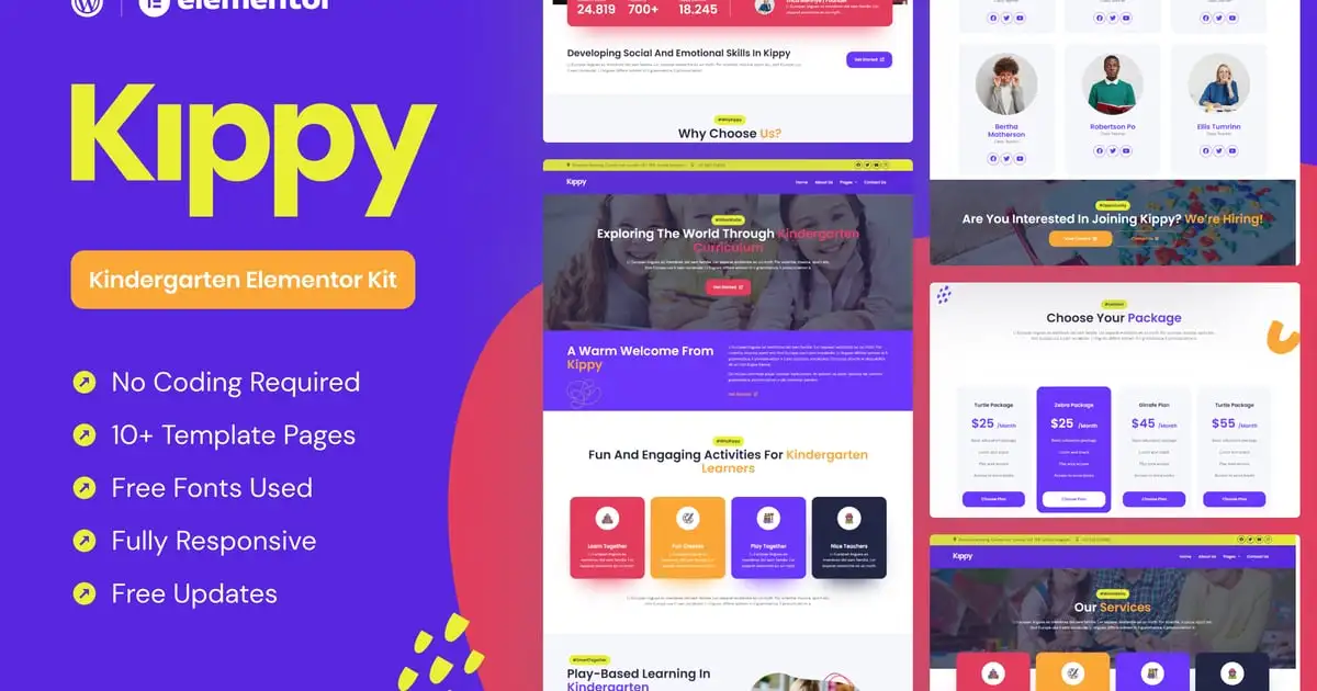 Kippy – Kindergarten Elementor Pro Template Kit