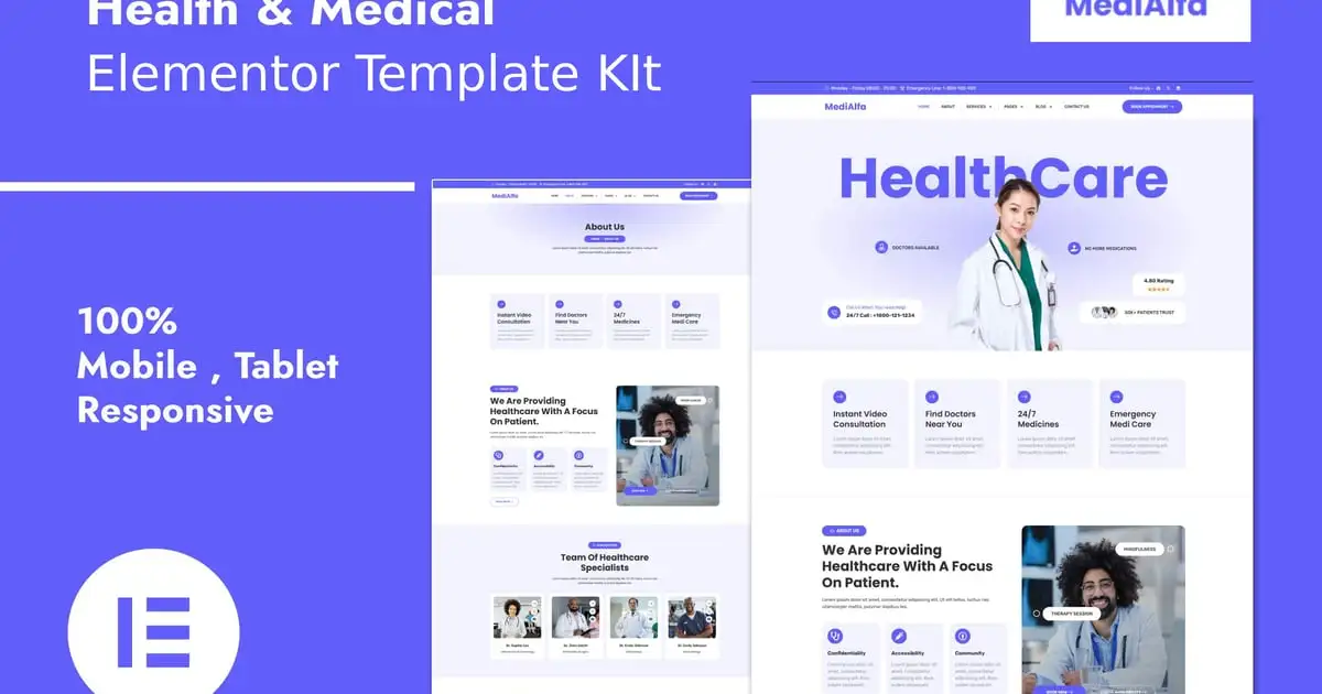 MediAlfa – Health & Medical Elementor Template Kit