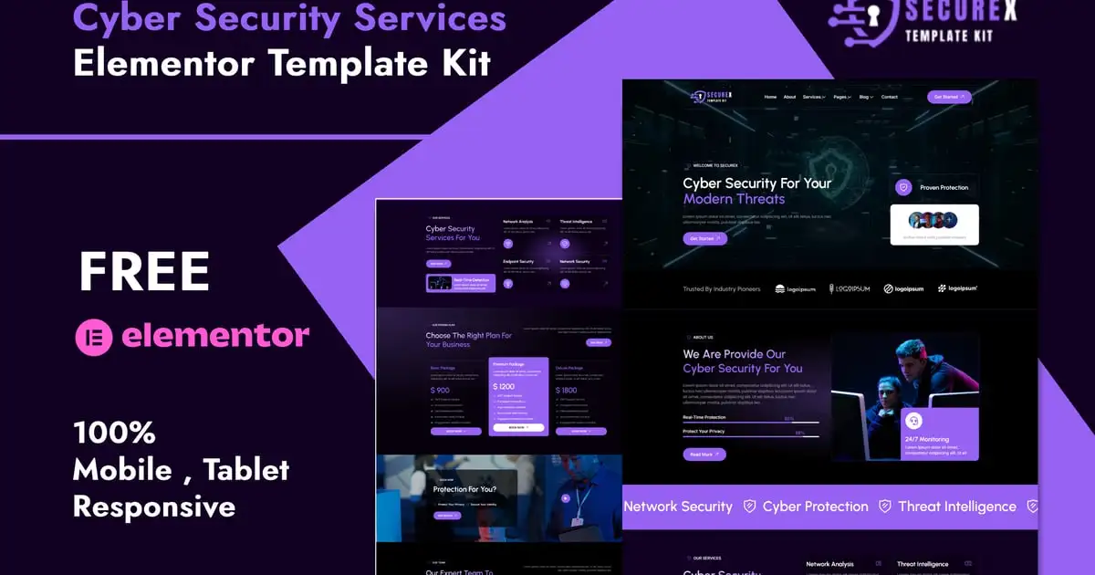 Securex – Cyber Security Services Elementor Template Kit