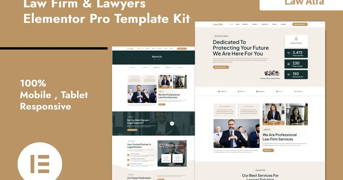 LawAlfa – Law Firm & Lawyers Elementor Pro Template Kit
