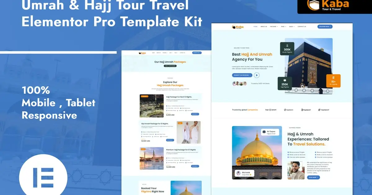 Kaba – Umrah & Hajj Tour Travel Elementor Pro Template Kit