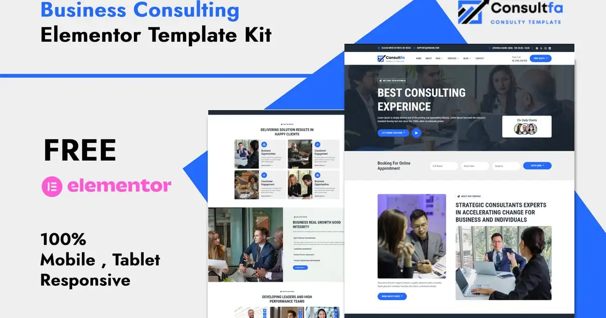 Consultfa – Business Consulting Elementor Template Kit