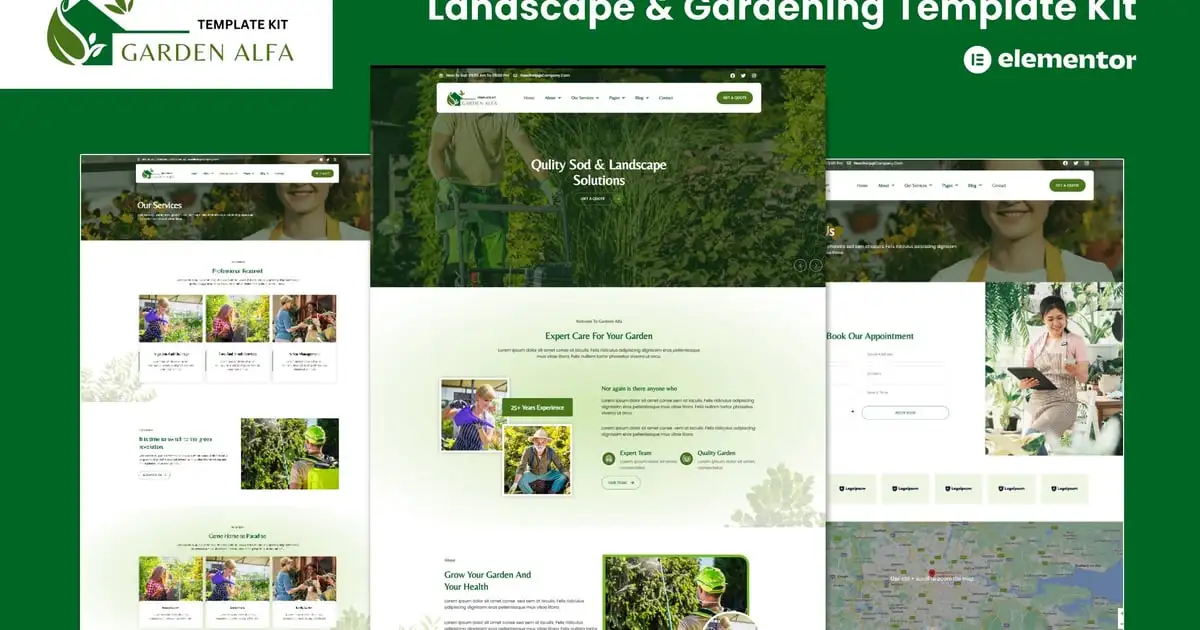 Garden Alfa – Landscape & Gardening Elementor Template Kit
