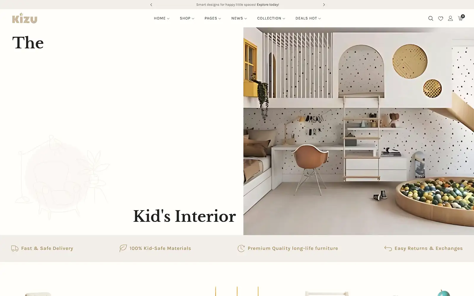 Kizu – Kids Interior & Furniture WooCommerce WordPress Theme WooCommerce Theme