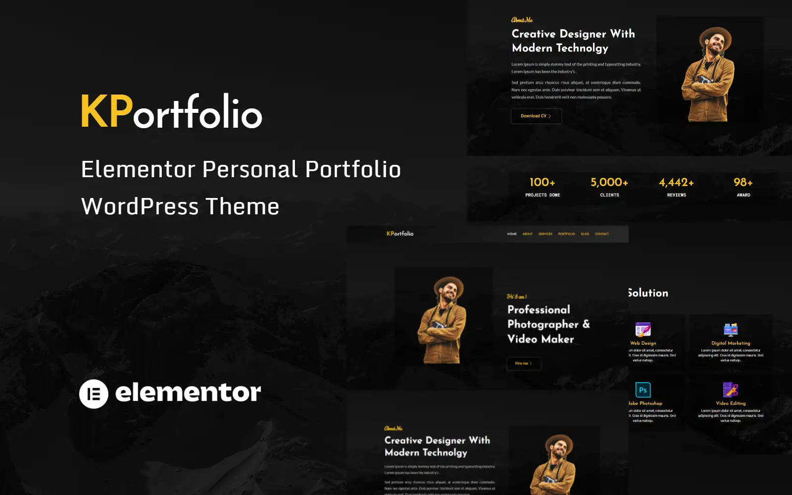 KPortfolio – Personal Portfolio WordPress Theme
