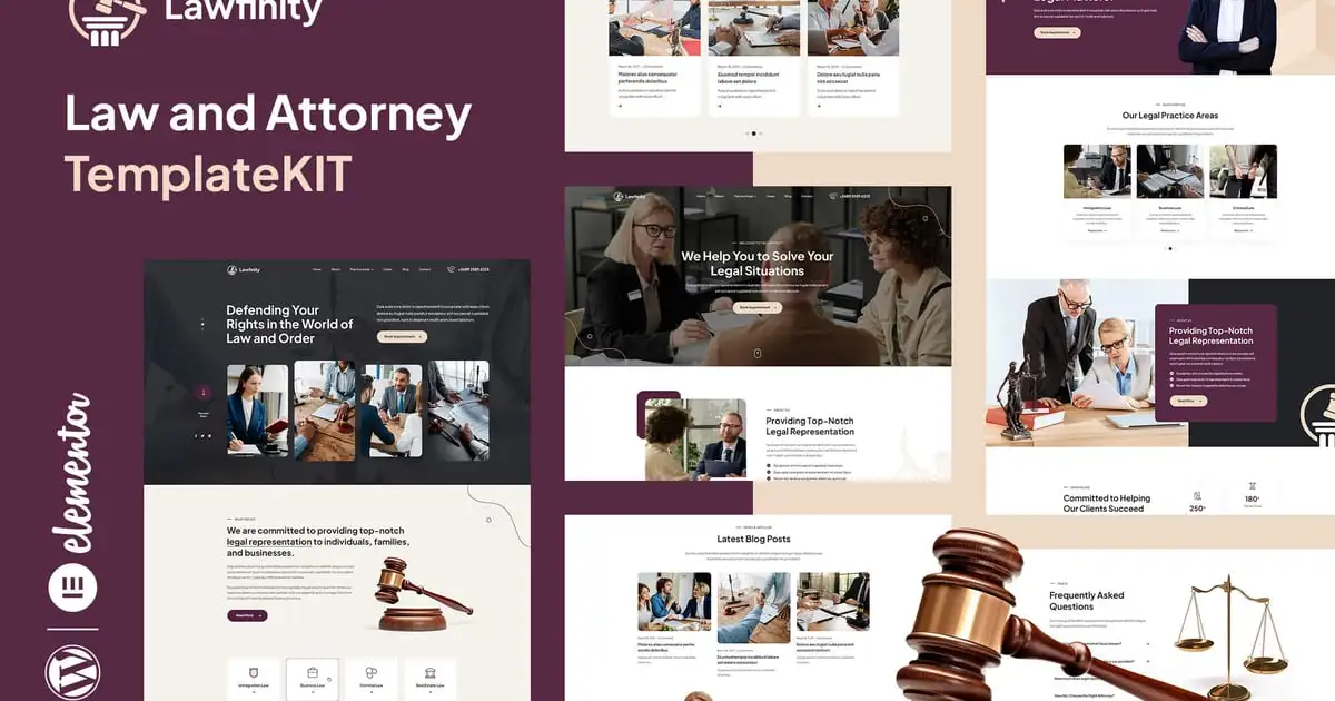 Lawfinity – Law & Attorney Elementor Template Kit