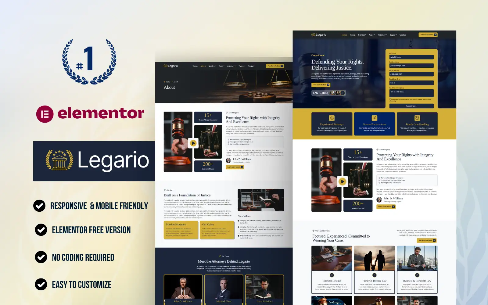 Legario – Lawyer & Attorney Service Elementor Template Kit Elementor Kit