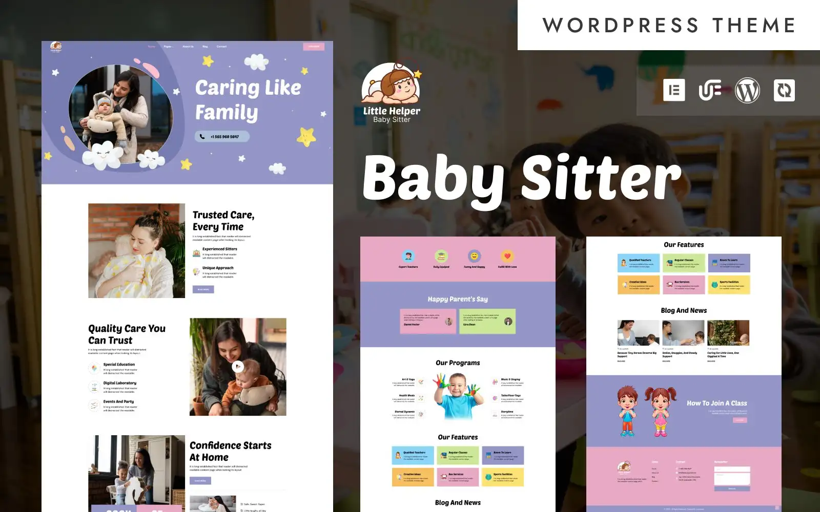 Little Helper – Babysitter & Children’s Care WordPress Elementor Theme WordPress Theme