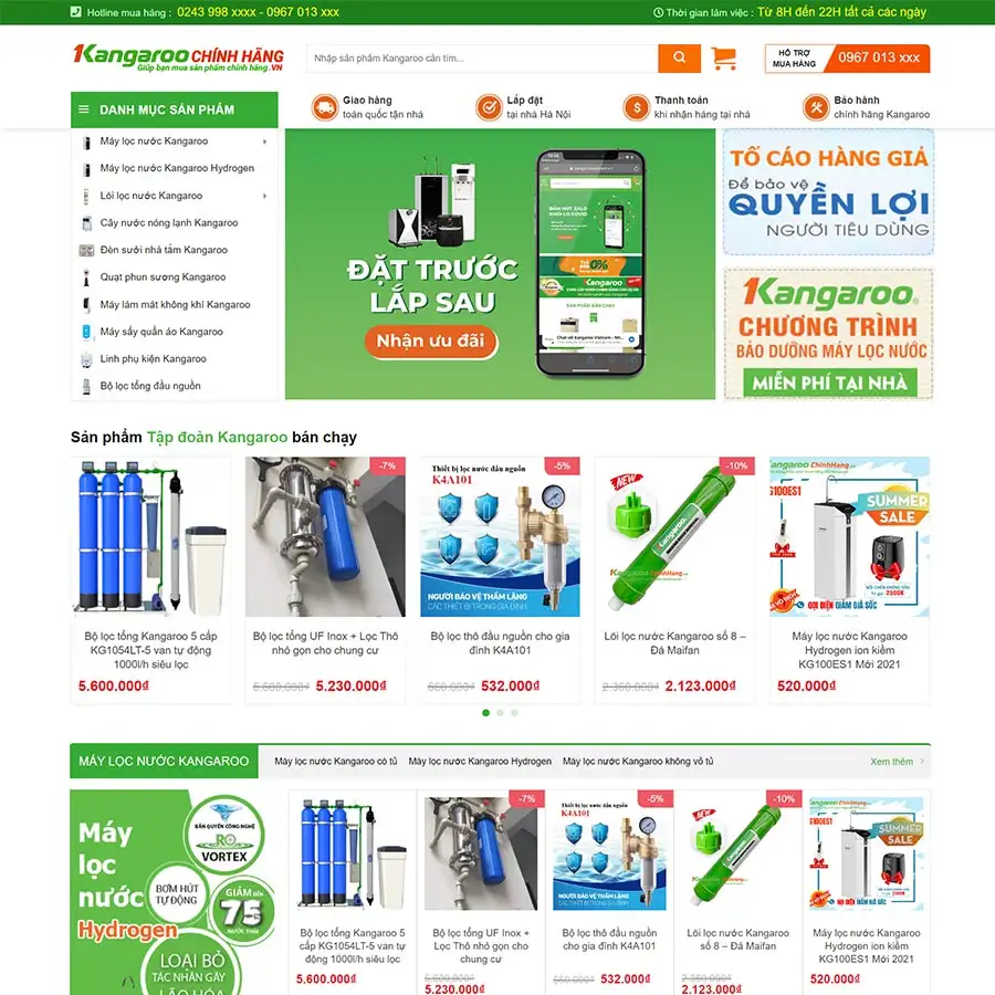 Theme WordPress bán máy lọc nước 02
