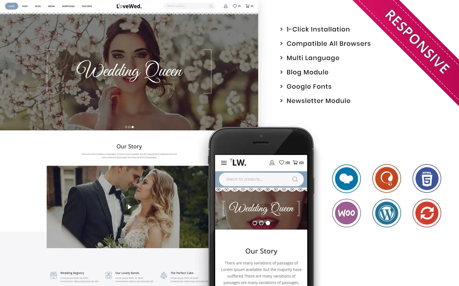 Lovewed – The Wedding Store Responsive WooCommerce Theme