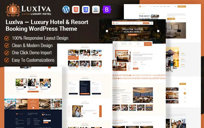 LuxIva – Luxury Hotel & Resort Booking WordPress Theme + RTL Ready