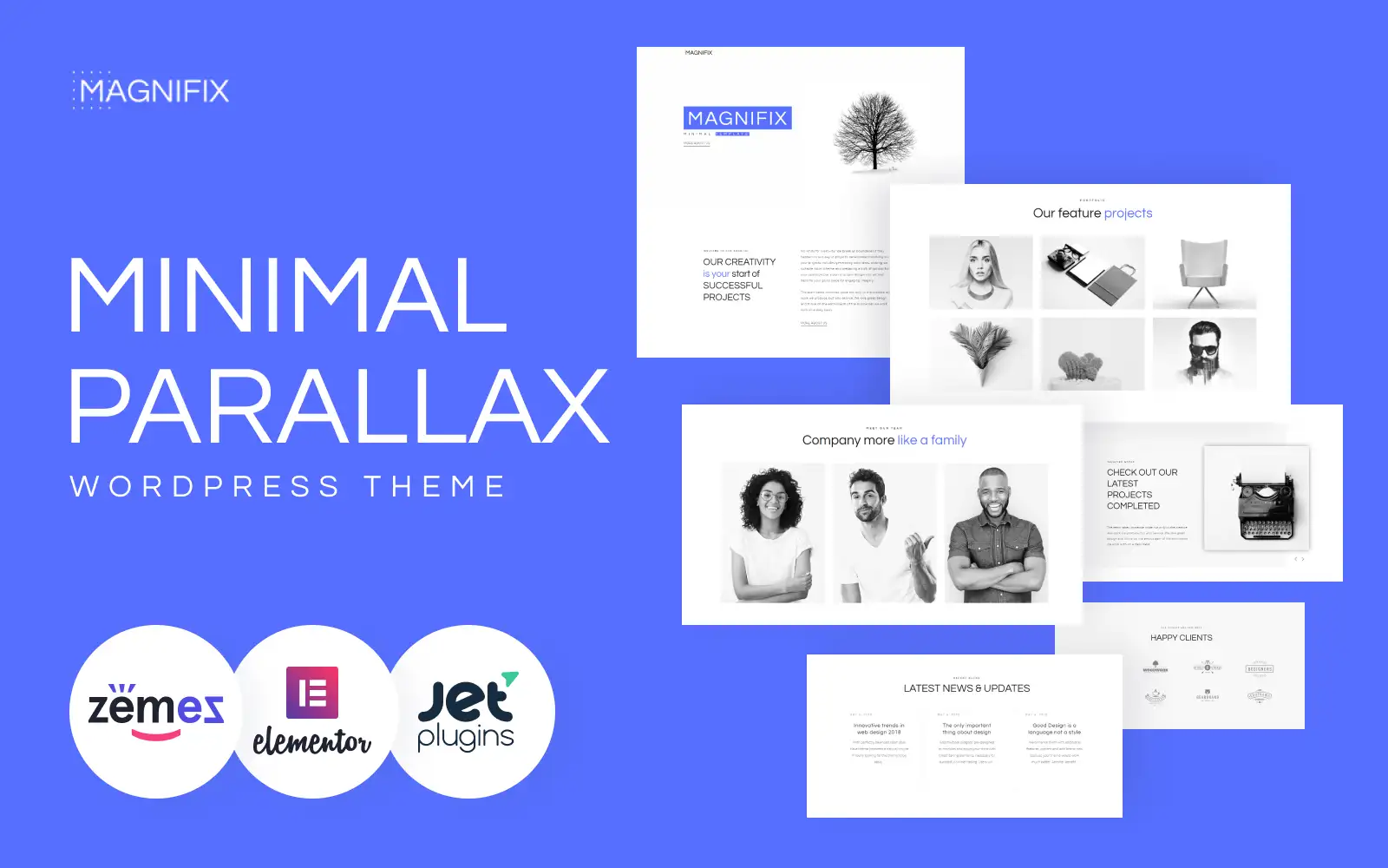 Magnifix – Minimal Parallax WordPress Theme