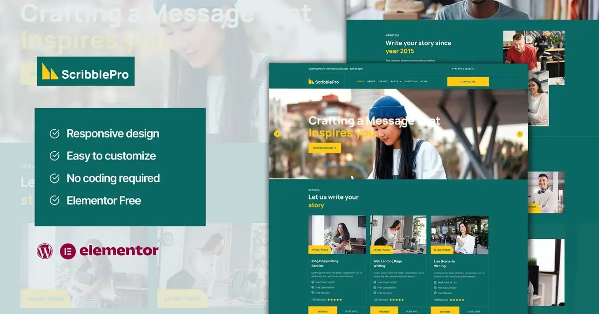 Scribble – Content Writing Service Elementor Template Kit