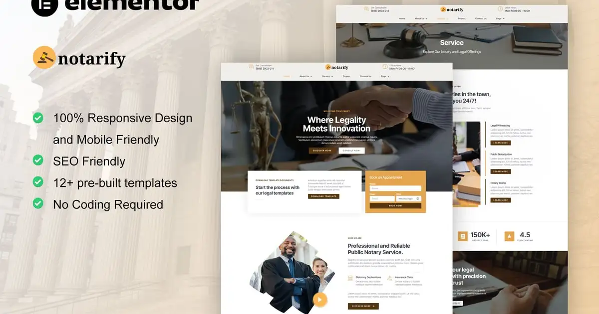 Notarify – Notary Public & Legal Services Elementor Template Kit