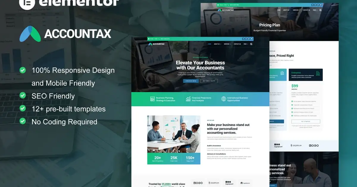 Accountax – Accounting Tax Firm Elementor Template Kit