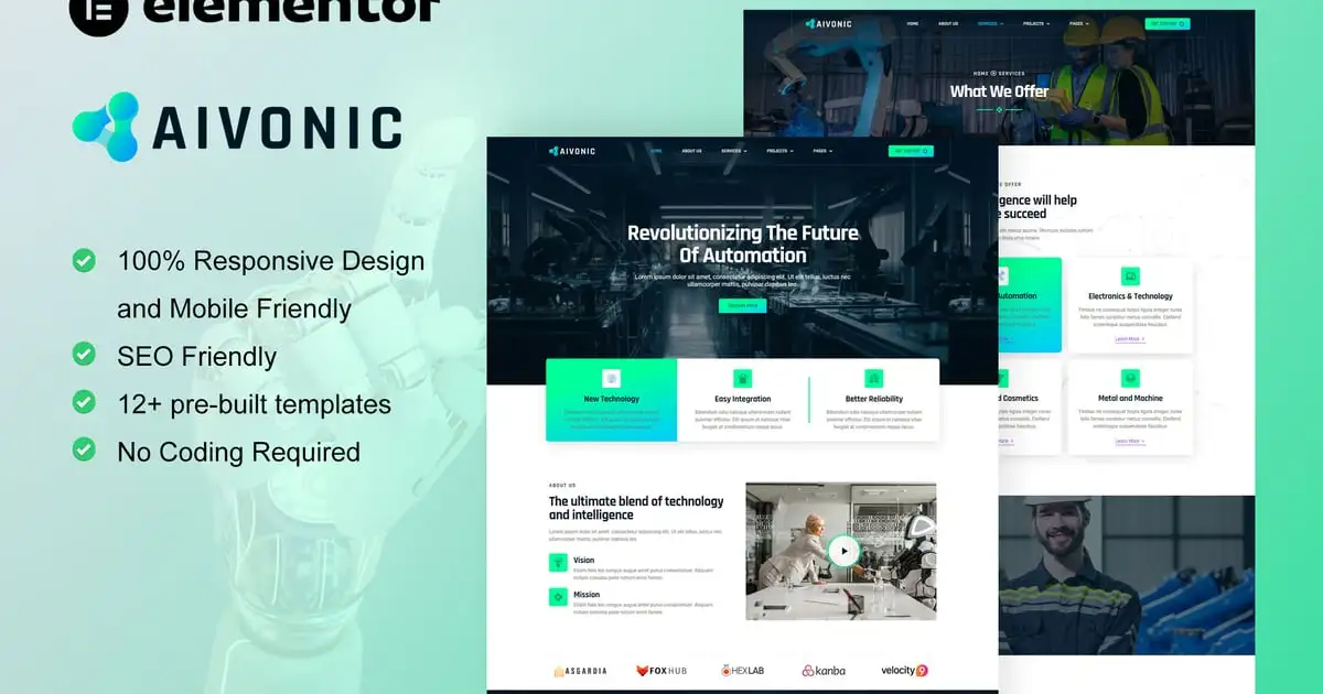 Aivonic – AI & Robotics Elementor Pro Template Kit