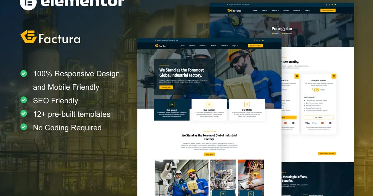 Factura – Industry & Manufacturing Elementor Template Kit