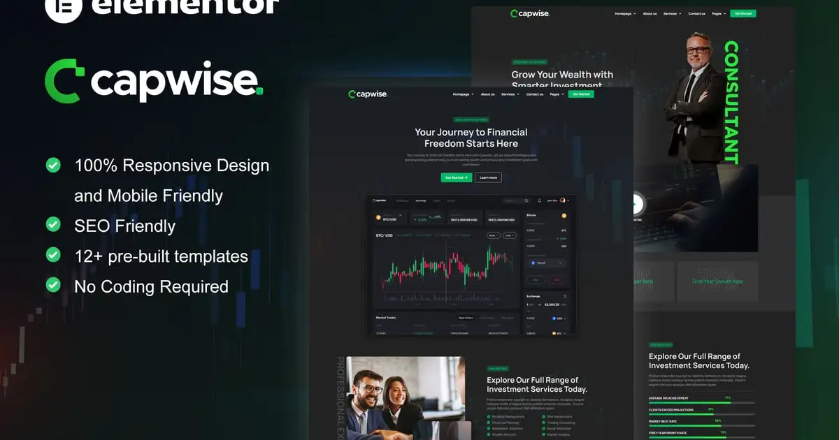 CapWise – Trading & Investment Elementor Pro Template Kit