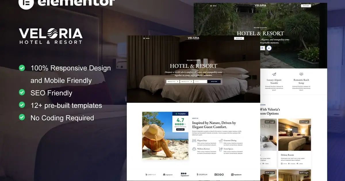 Veloria – Hotel & Resort Elementor Pro Template Kit