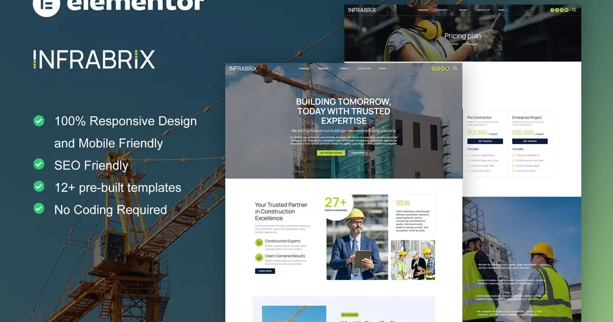 Infabrix – Construction & Building Service Elementor Template Kit