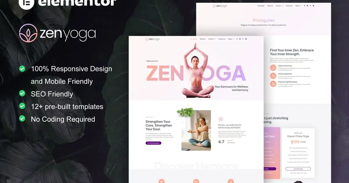 ZenYoga – Yoga & Meditation Elementor Template Kit