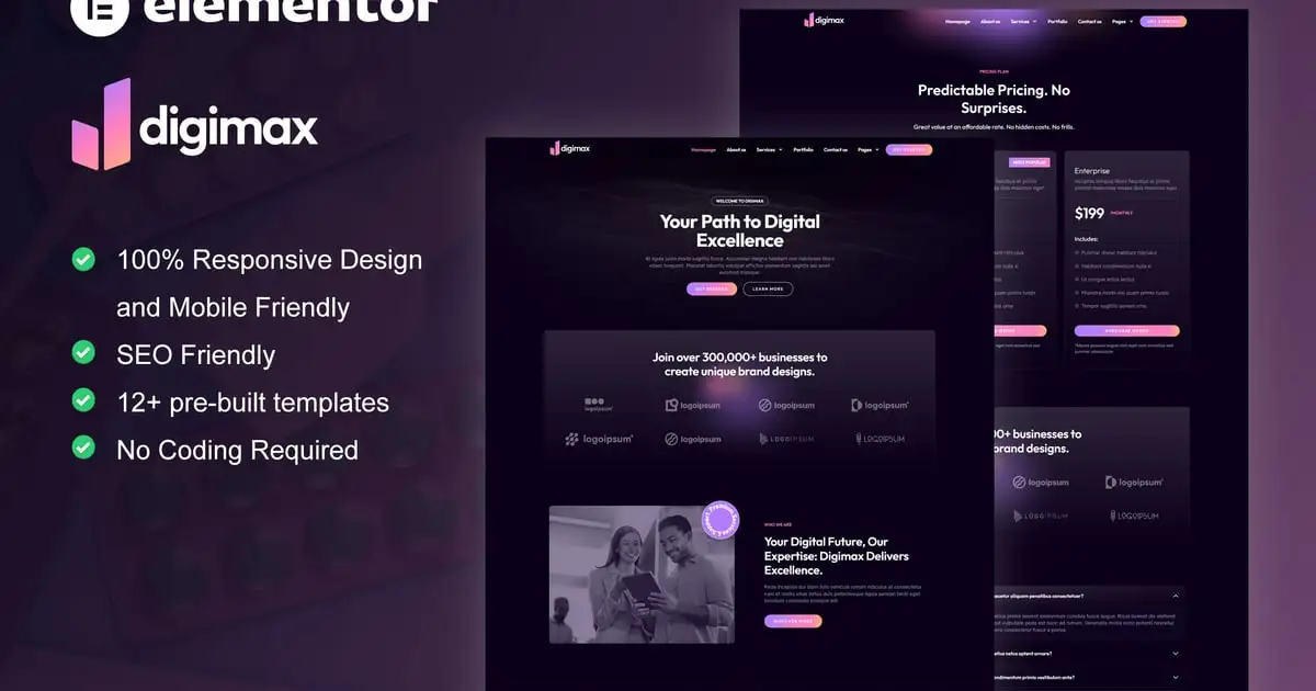 Digimax – Digital Marketing Agency Elementor Pro Template Kit
