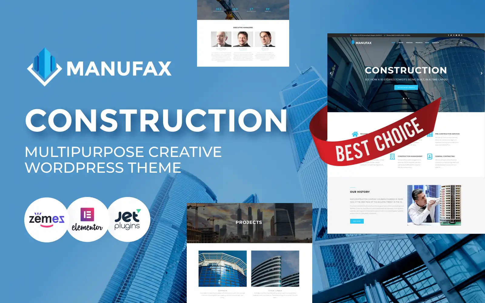 Manufax – Construction Multipurpose Creative WordPress Elementor Theme WordPress Theme