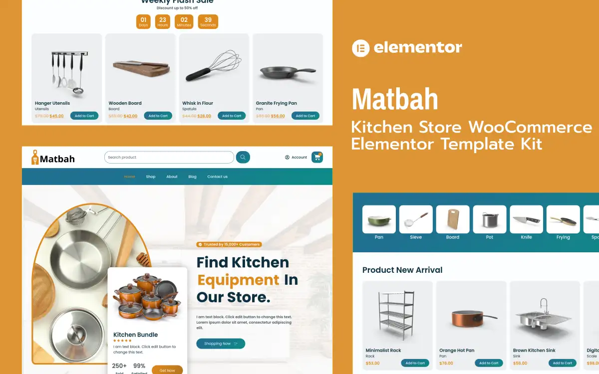 Matbah – Kitchen Appliances Store WooCommerce Elementor Pro Template Kit Elementor Kit