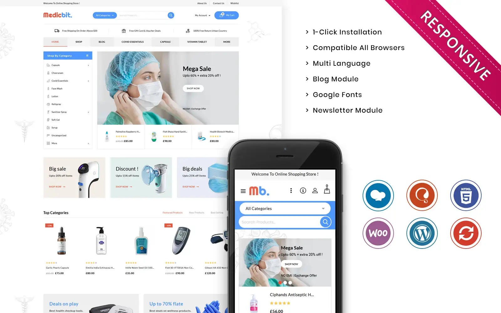 Medicbit – The Medical Store Responsive WooCommerce Theme