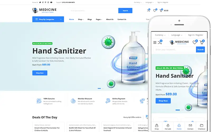 Medicine – Pharmacy, Medical & Beauty Store WooCommerce WordPress Theme WooCommerce Theme