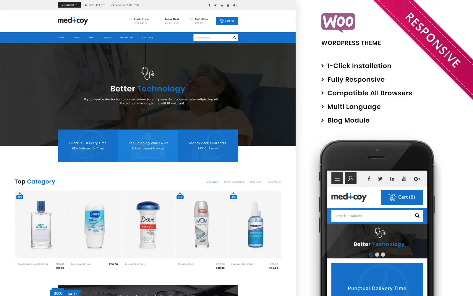 Medicoy – The Medical Store Responsive WooCommerce Theme