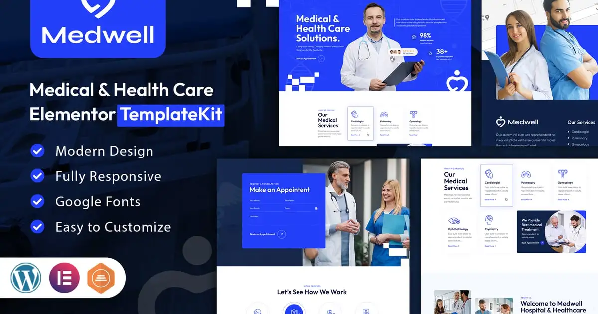 Medwell – Medical & Health Care Elementor Template Kit