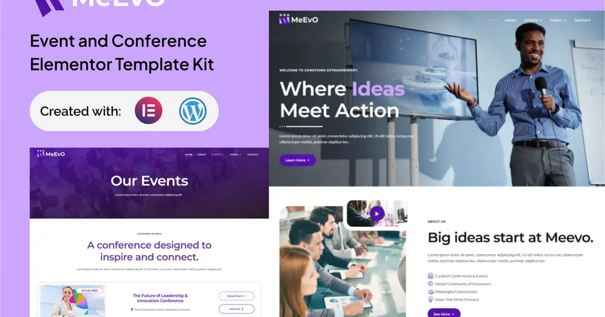 Meevo – Event and Conference Elementor Kit