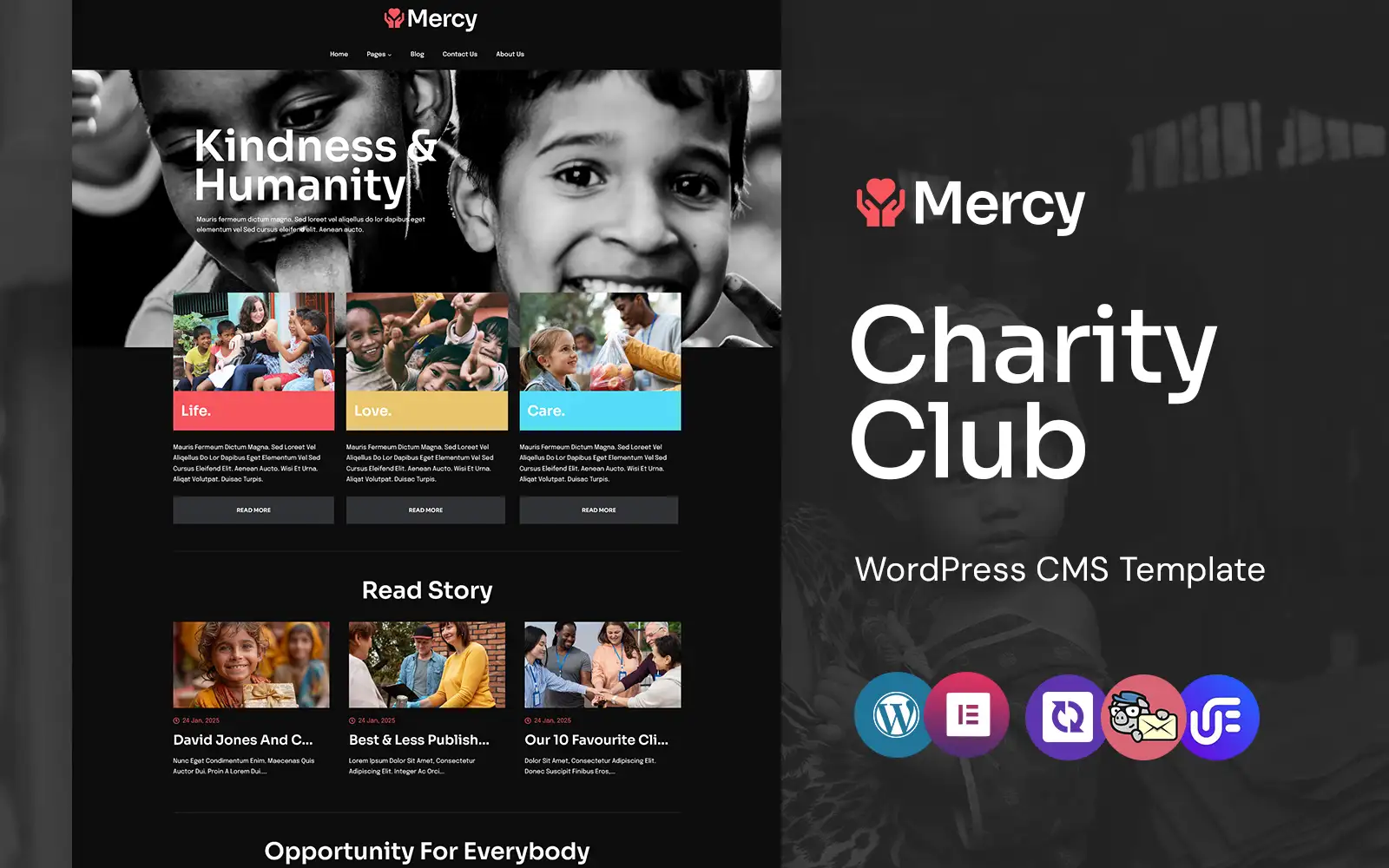 Mercy – Nonprofit Charity Trust And Donation WordPress Elementor Theme WordPress Theme